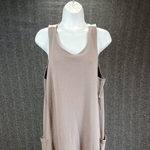 Dressing Clio Taupe Cotton Maxi Dress with Pockets